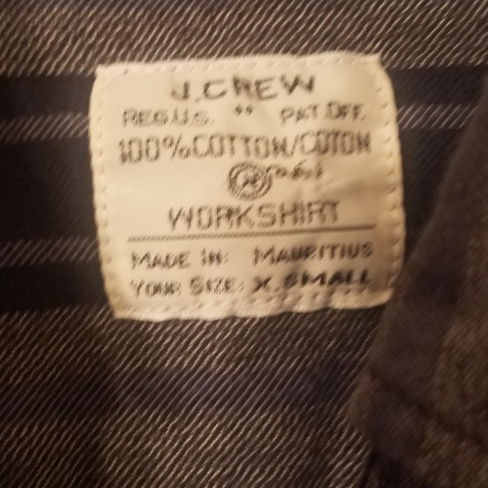 J. Crew Navy and Gray Striped Workshirt XS